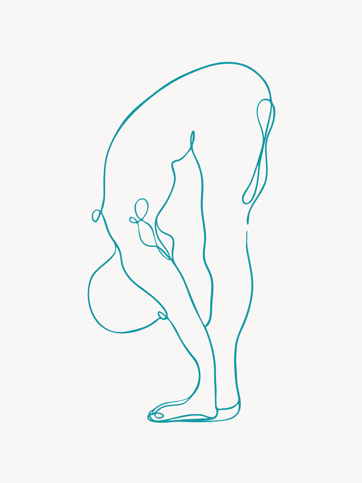 Myofascial release for hypermobility and connective tissue sensitivity - line drawing.