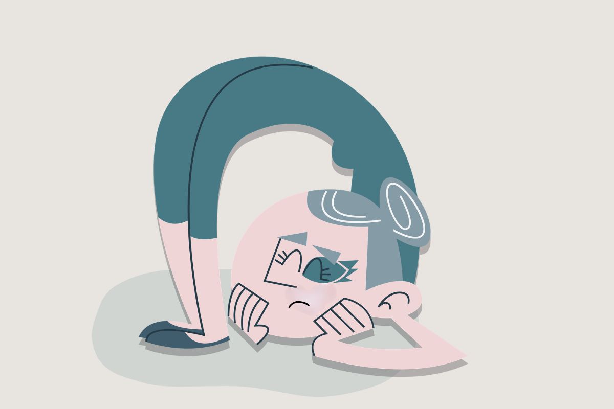 Illustration of a hypermobile person — why am I stiff if I'm hypermobile